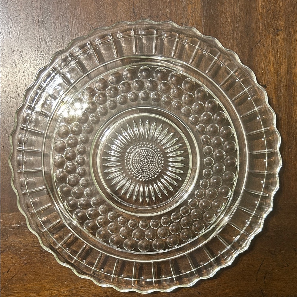 Elegant Clear Glass Cake Serving Plate
